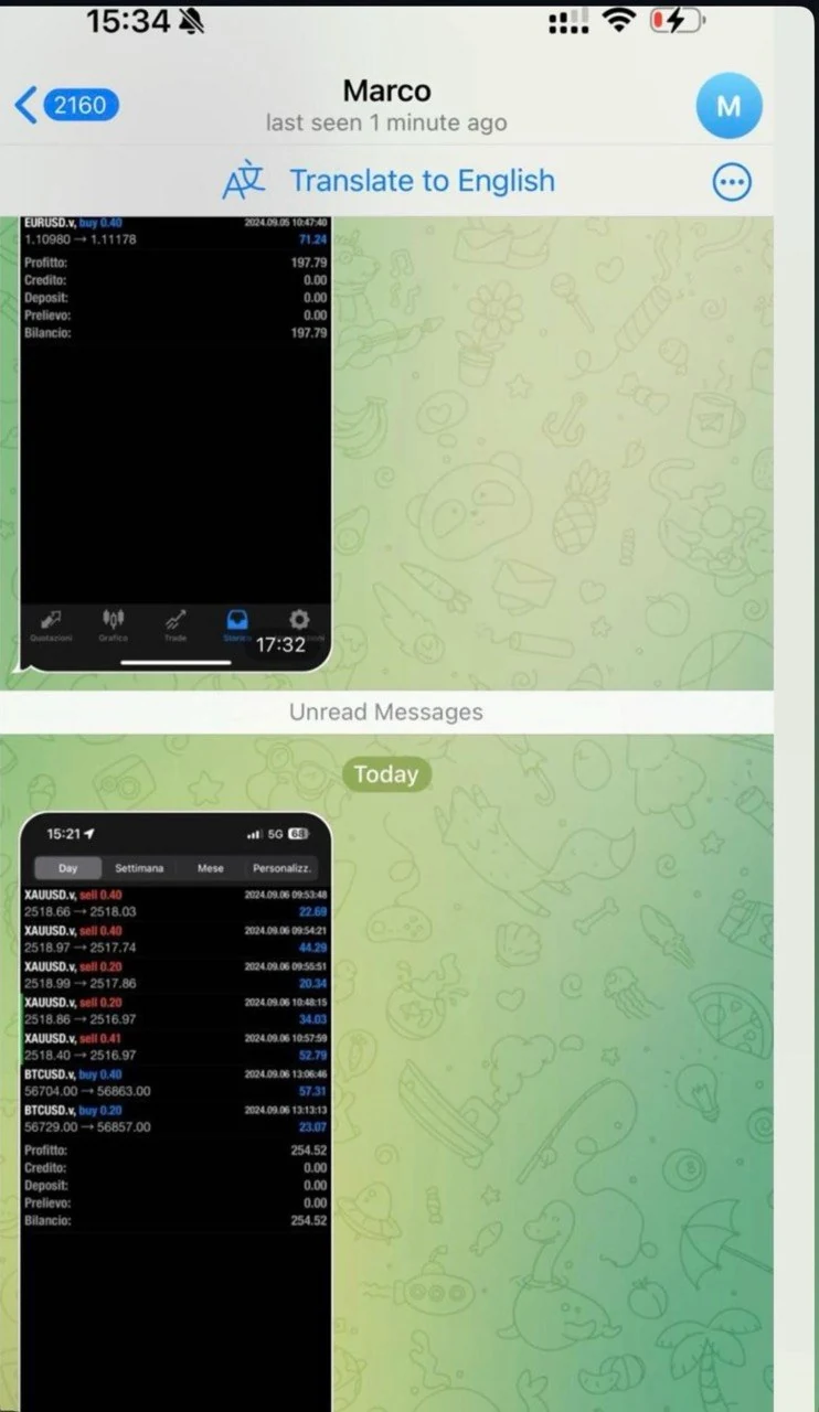 Member-shared trading result screenshot
